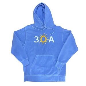 30A Comfort Colors Sun Graphic Hoodie Pullover Periwinkle Blue Sweatshirt Size S